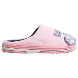 Bona Willkommen Zuhause Hausschuhe rosa grau