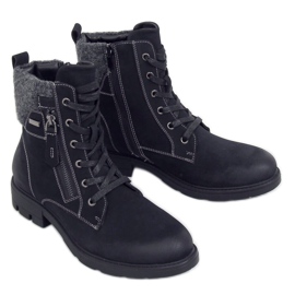 Schwarze Holzstiefel für Damen 4058 Black