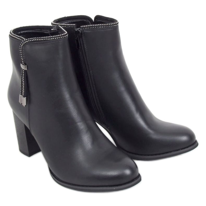 Schwarze Stiefel mit hohen Absätzen Z145 Schwarz