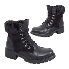Schwarz Schnürstiefel 4063 Schwarz
