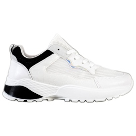 SHELOVET Sneakers mit schwarzen Einsätzen weiß grau