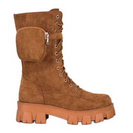 Seastar Wildlederstiefel mit Tasche braun gelb