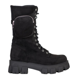 Seastar Wildlederstiefel mit Tasche schwarz