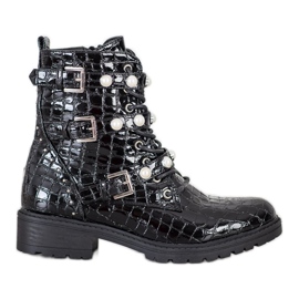 Super Me Lackiertes Workers Schlangenmuster schwarz