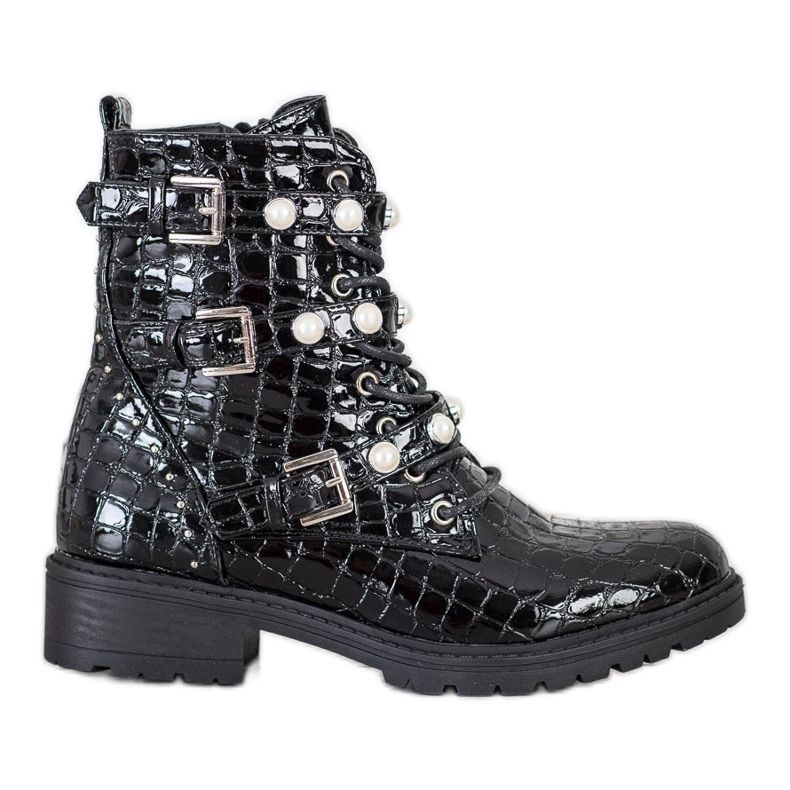 Super Me Lackiertes Workers Schlangenmuster schwarz