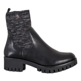 Daszyński Slip-On-Stiefel auf der Plattform schwarz