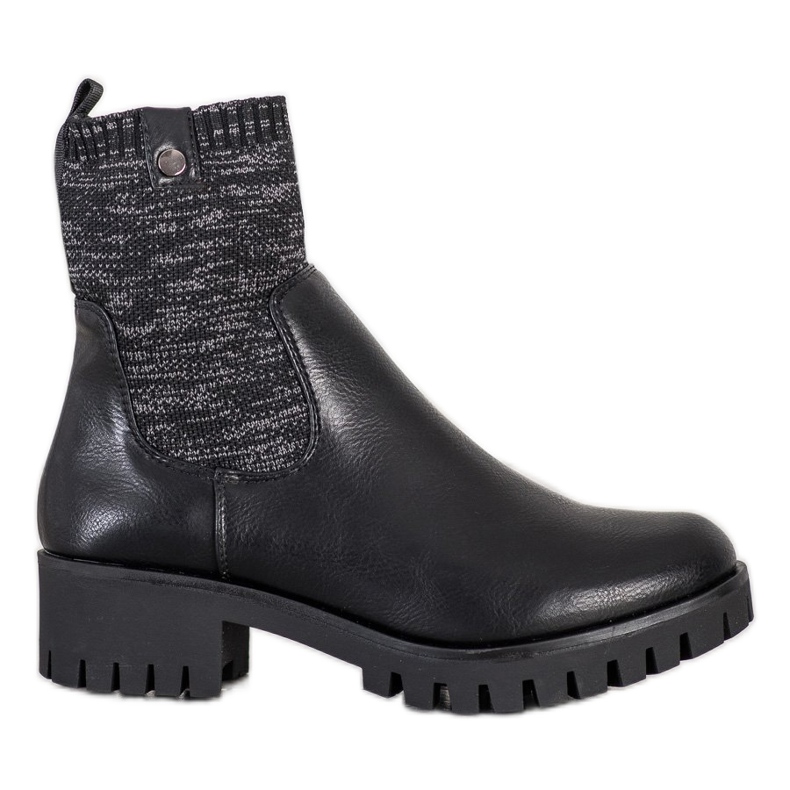 M.Daszyński Slip-on-Stiefel auf der Plattform schwarz