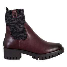 Daszyński Slip-On-Stiefel auf der Plattform rot