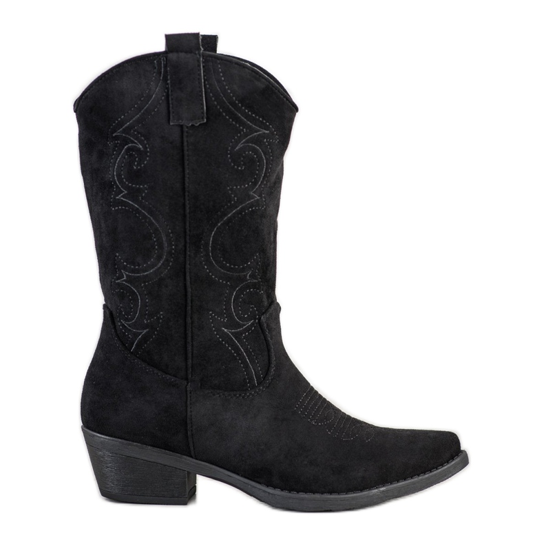 Marquiz Cowboystiefel mit Muster schwarz