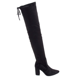 Schwarze Stiefel mit hohen Absätzen LH57-1 Schwarz