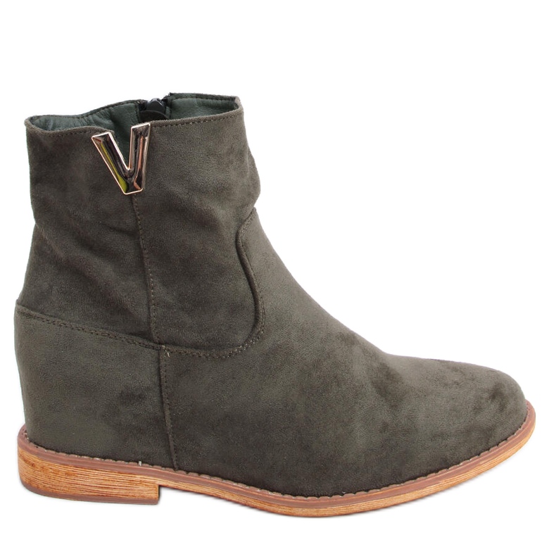 Grüne ZT1013 Grüne Stiefel auf einem versteckten Keil