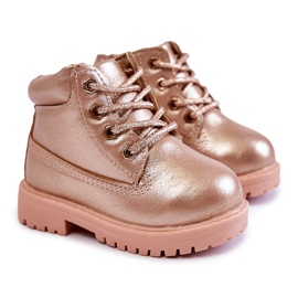 FRROCK Kinder Trappers Stiefel Gold Pink Dexter