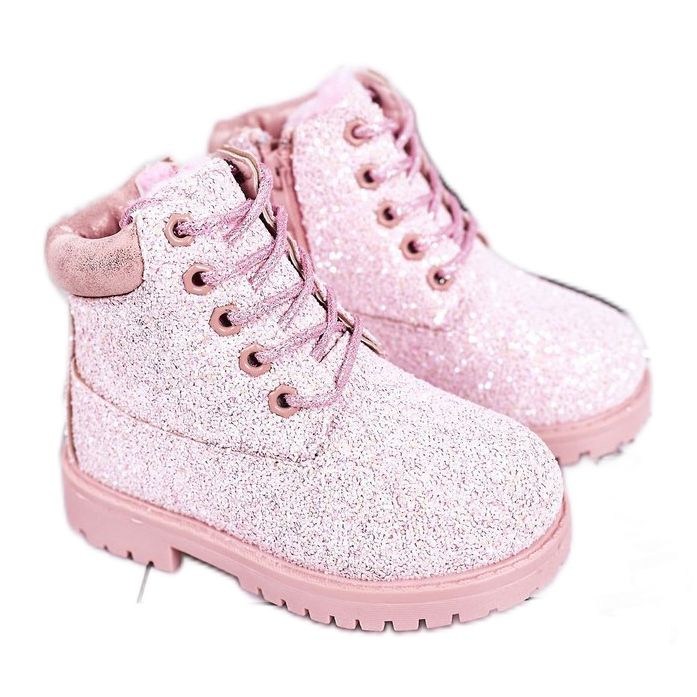 Kinder Brokat Warme Stiefel Trappers Rosa Meerjungfrau