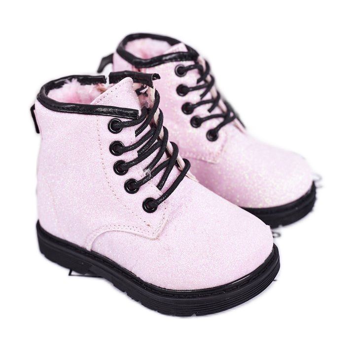 Warme Stiefel aus Brokat für Kinder Trappers Rosa Ariel