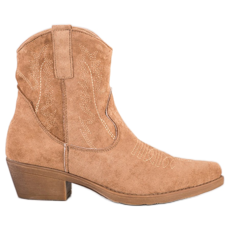 Ideal Shoes Cowboystiefel mit Wildleder beige