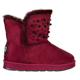 Bona Mukluki mit Perlen rot