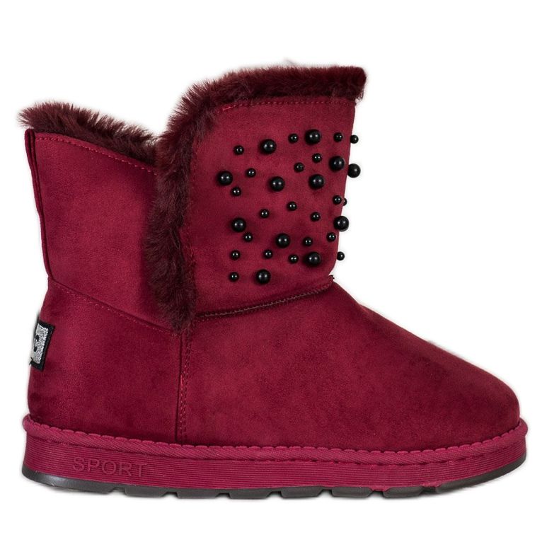 Bona Mukluki mit Perlen rot