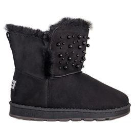 Bona Mukluki mit Perlen schwarz