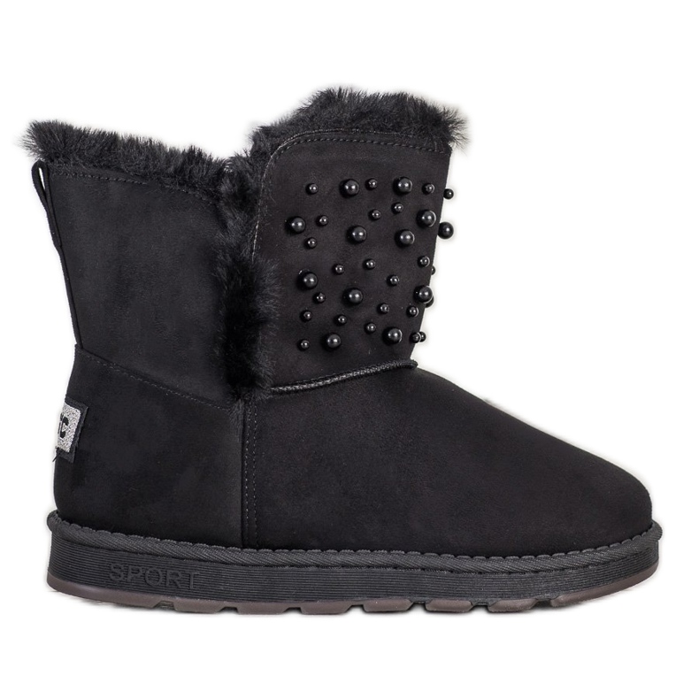 Bona Mukluki mit Perlen schwarz