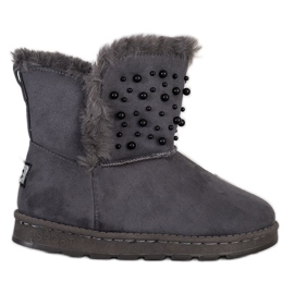 Bona Mukluki mit Perlen grau