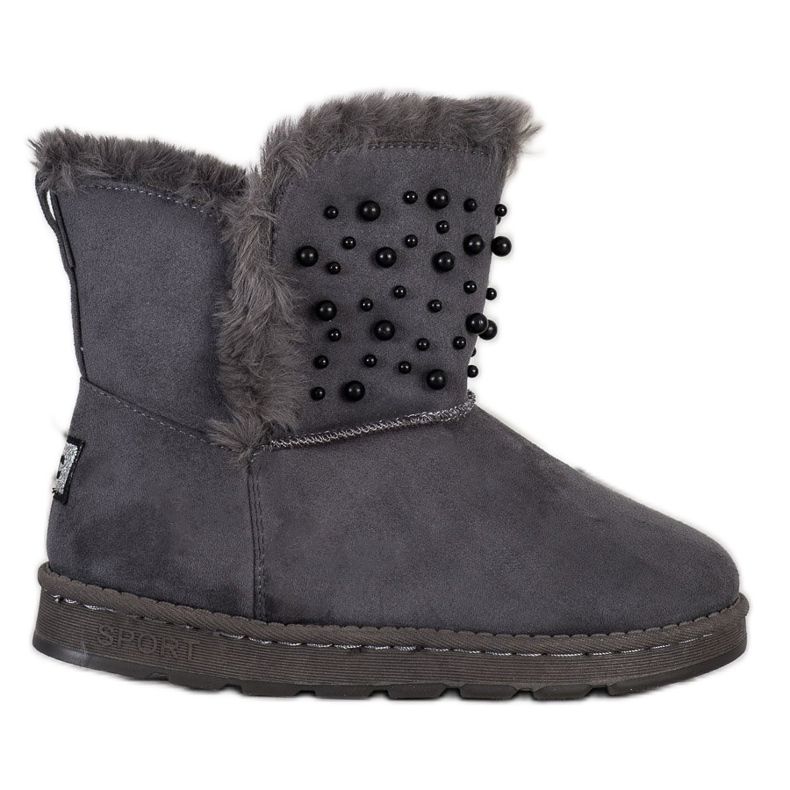 Bona Mukluki mit Perlen grau