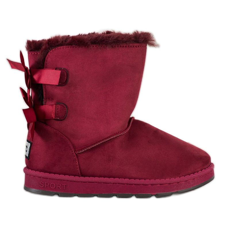 Bona Kastanienbraunes Mukluki mit Schleifen rot