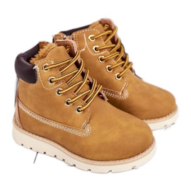 Warme Kinderstiefel Trappers Caramel Woody mehrfarbig gelb