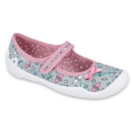 Befado Kinderschuhe 114Y409 blau pink grau