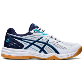 Asics Acics Upcourt 4 weiß und dunkelblau 1071A053 100 Herren-Volleyballschuhe