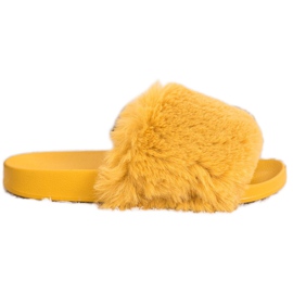 Bona Modische Flip-Flops mit Fell gelb