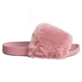 Bona Modische Hausschuhe mit Pelz pink