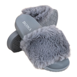 Bona Modische Flip-Flops mit Fell grau