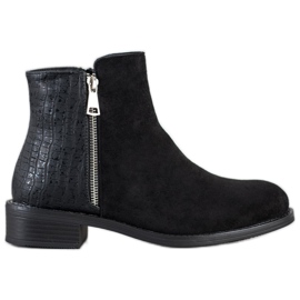 Bestelle Modische Reißverschluss Stiefel schwarz