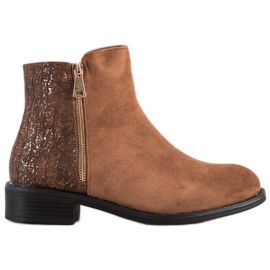 Bestelle Modische Reißverschluss Stiefel braun