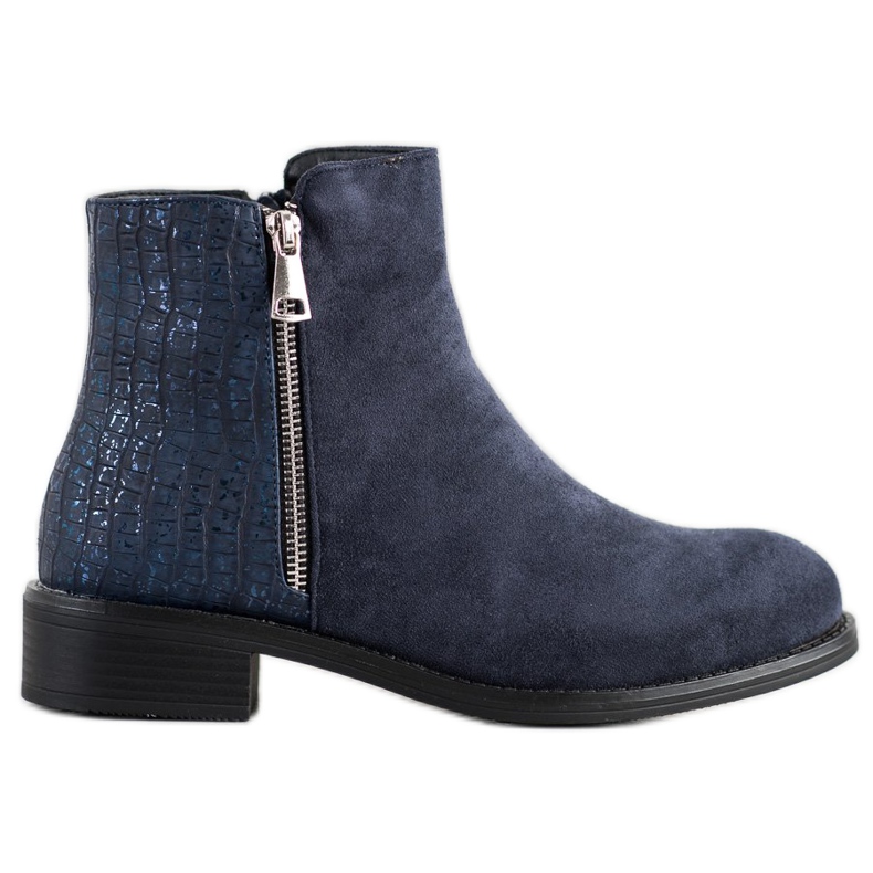 Bestelle Modische Stiefel mit Reißverschluss navy blau blau