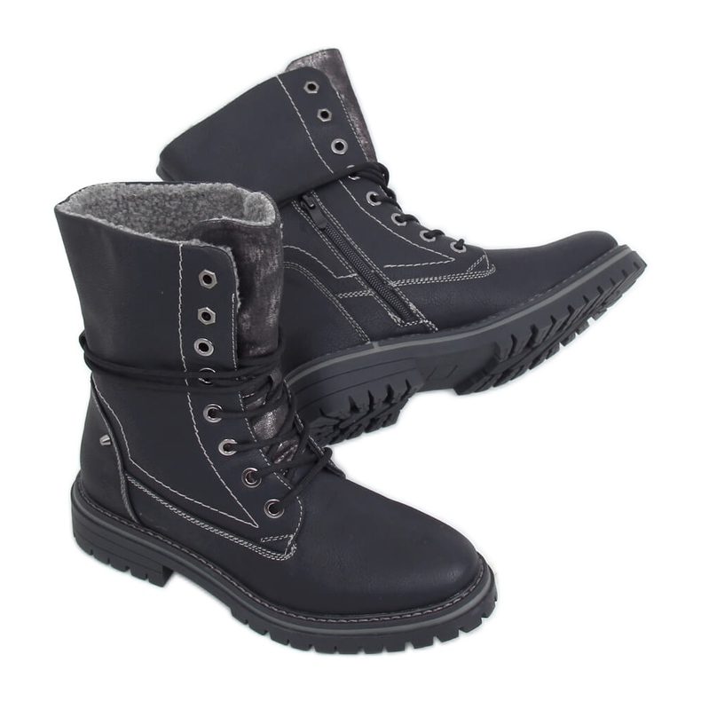 Schwarzer Schnürer 4667 Schwarz