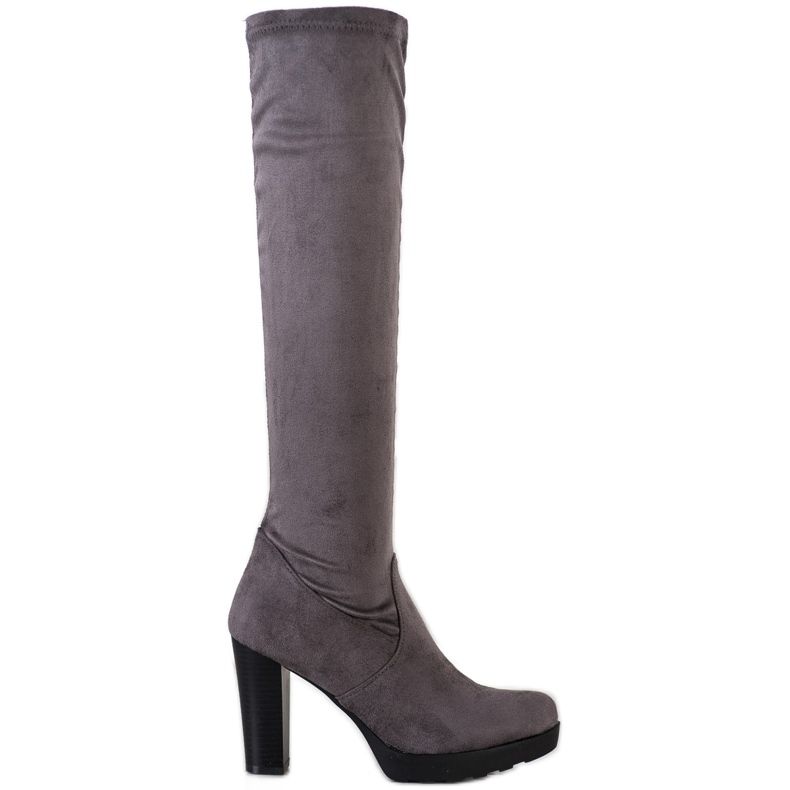 Flyfor Stylische Wildlederstiefel grau