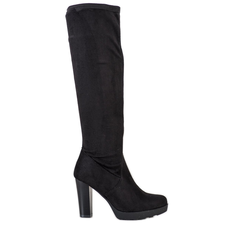 Flyfor Stylische Wildlederstiefel schwarz