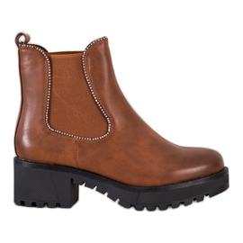 SHELOVET Chelsea Boots mit Zirkonia braun
