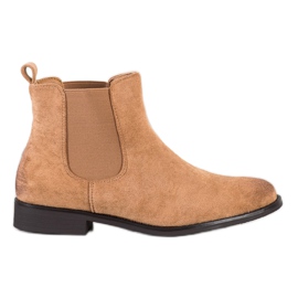 Ideal Shoes Chelsea-Stiefel aus Wildleder beige