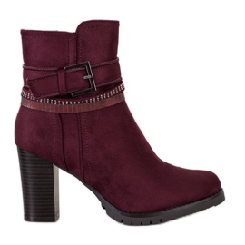 Queentina Elegante Wildlederstiefeletten rot mehrfarbig