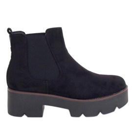 Schwarze Chelsea Boots mit hoher Sohle schwarz 8B987 Black
