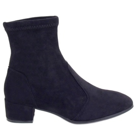 Schwarz YK-103 Schwarze Stiefel mit weichem Obermaterial