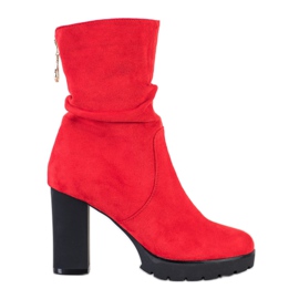 Bella Paris Hohe Plateaustiefel rot