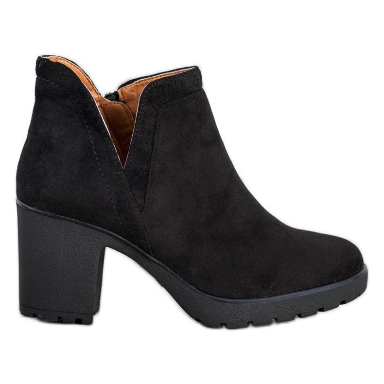 Bella Paris Wildlederstiefeletten mit Schnitt schwarz