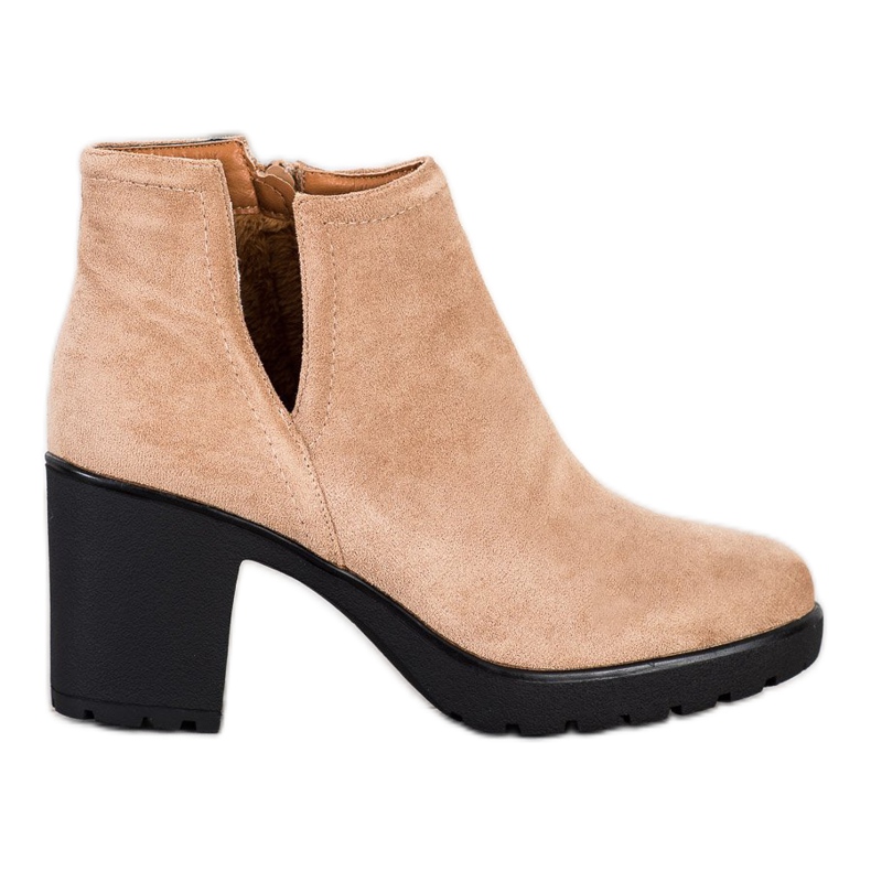 Bella Paris Beige Stiefeletten mit Schnitt