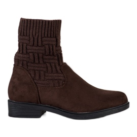 SHELOVET Stiefeletten aus Wildleder zum Hineinschlüpfen braun