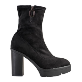 Super Mode Stilvolle Plattform Stiefeletten schwarz