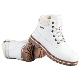 SANDIC Weiße Trapper mit Schaffell