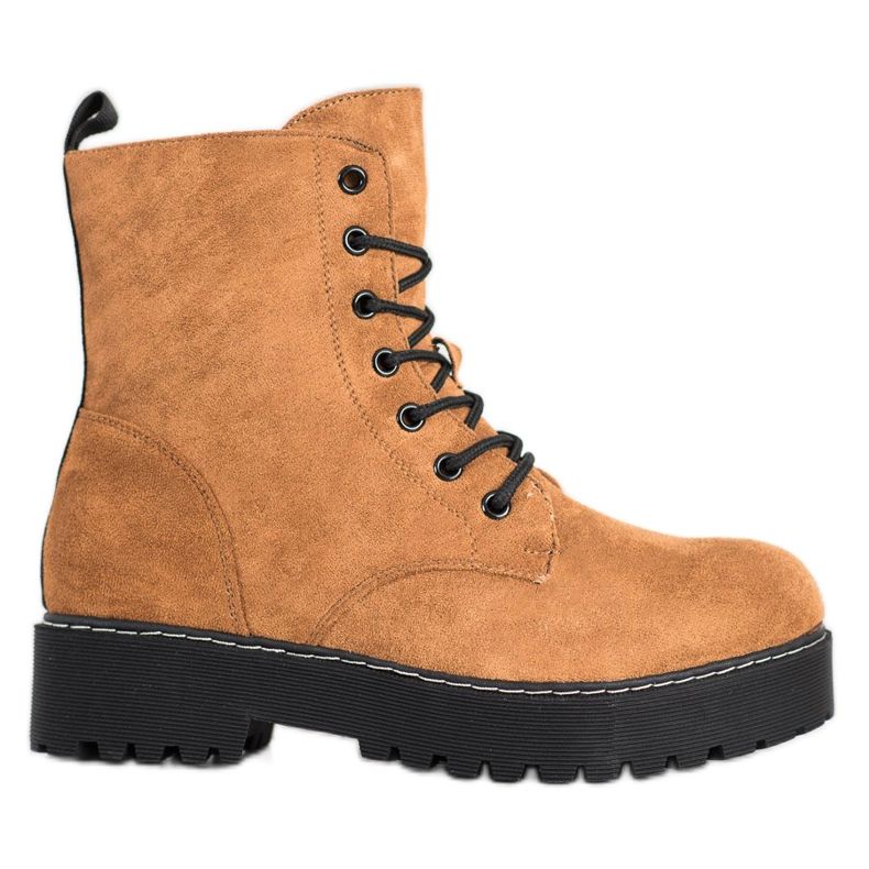 SHELOVET Wildleder-Trapper auf der Plattform braun